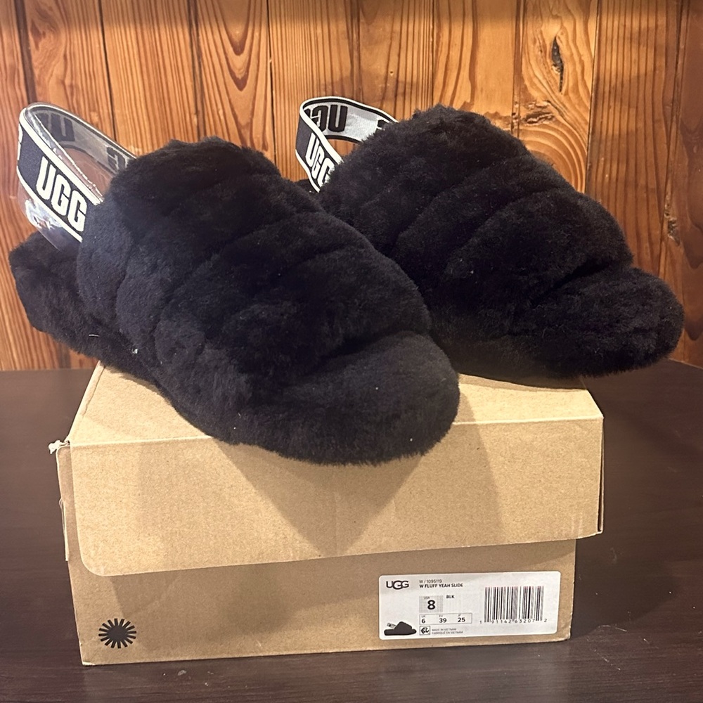 Ugg Fluff Yeah Slide—Black